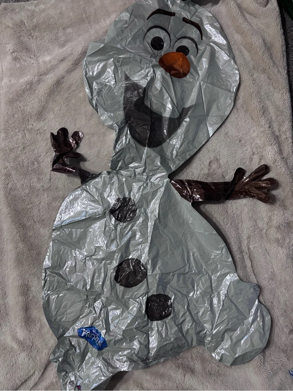 Olaf Foil Balloon - White & Brown Snowman Character